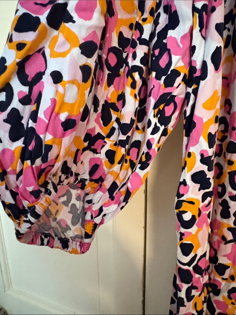 crown & ivy Pink Navy Orange Animal-Print Midi Dress with Tassel - Picture 4 of 6
